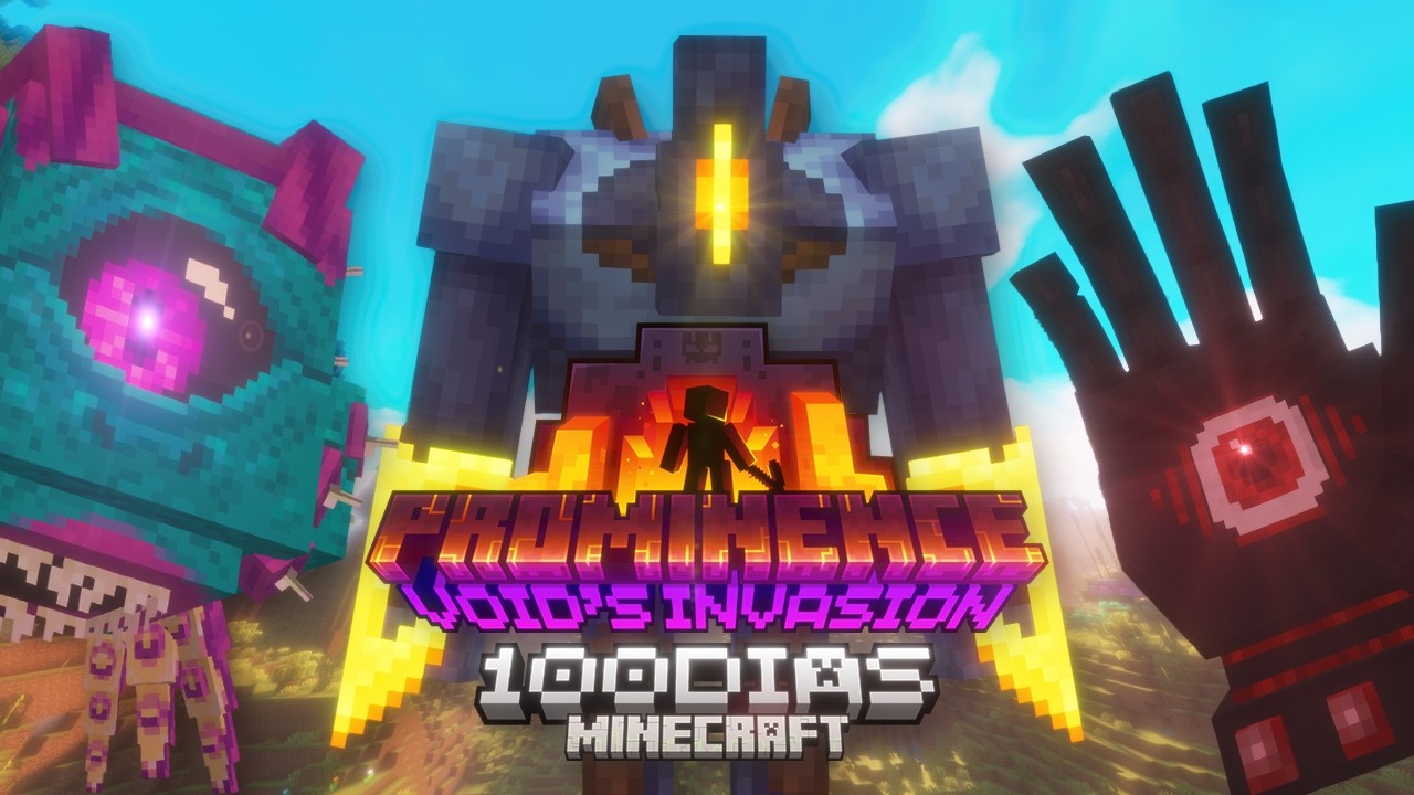 Sobreviví 100 Días en Prominence II Void's Invasion en Minecraft