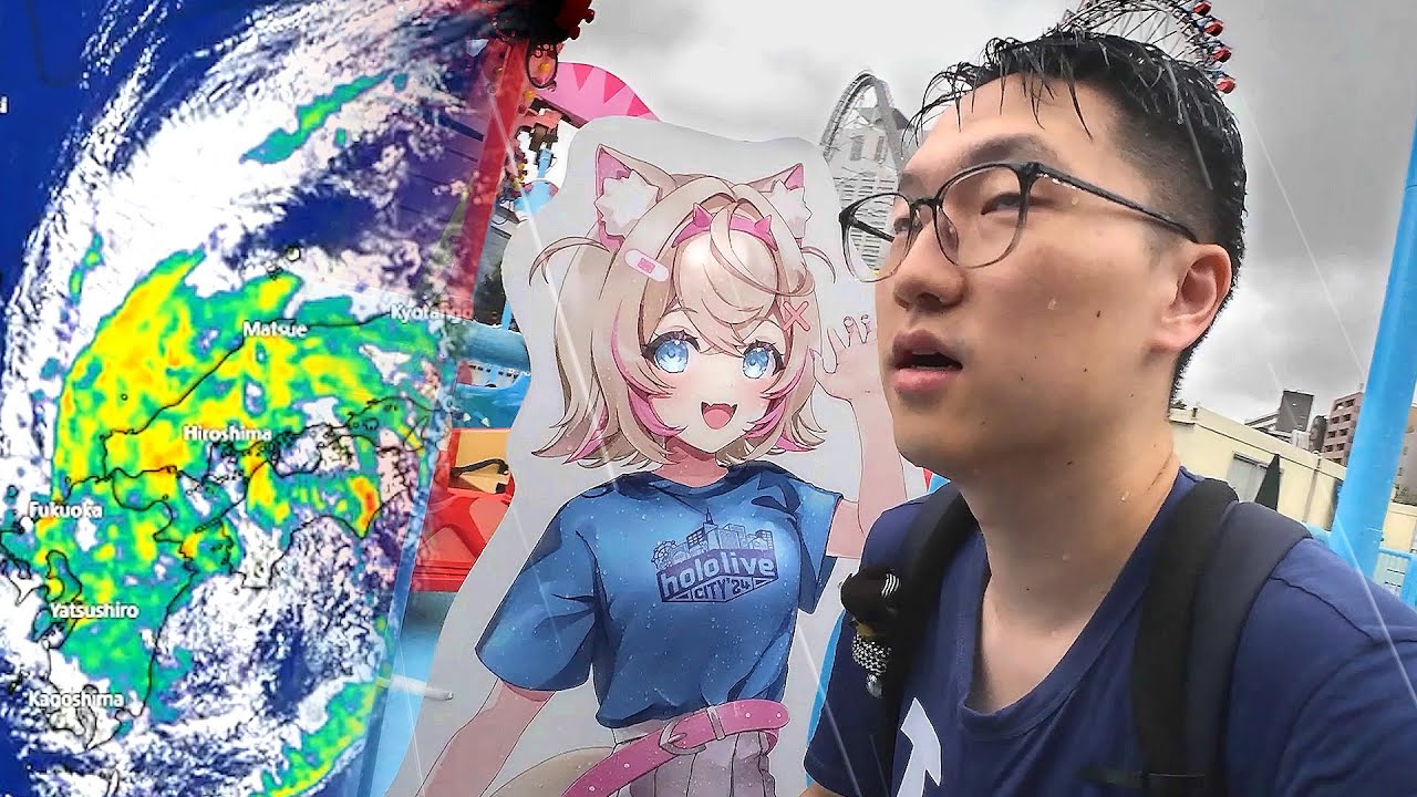 One VTuber Weeb VS Typhoon 【 hololive Amusement Park in Tokyo 】