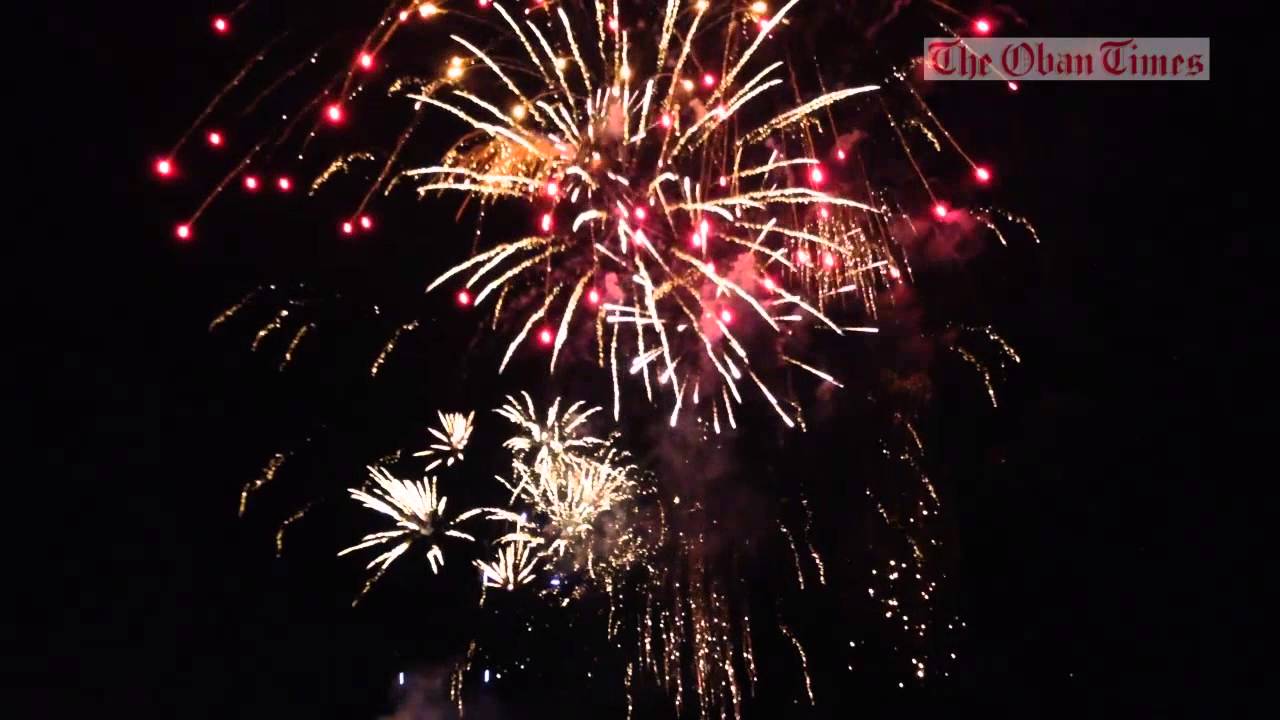 Oban fireworks display over Oban Bay Nov 5 2014