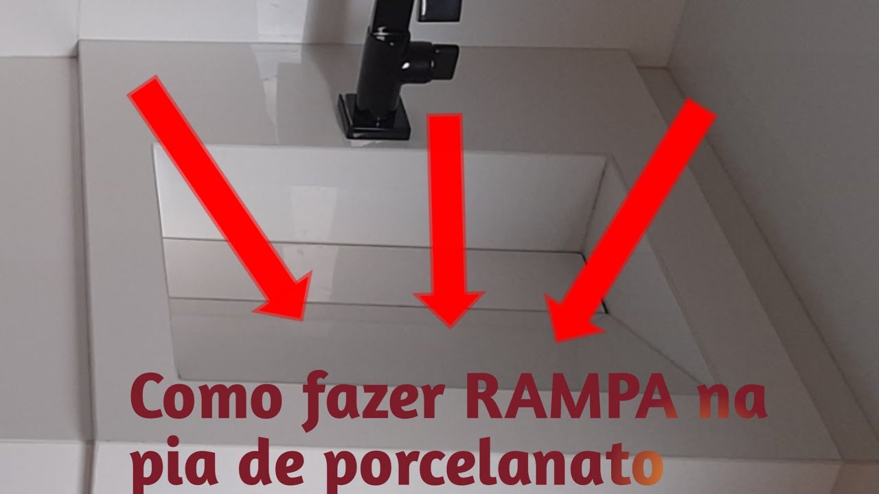 como fazer rampa na pia de porcelanato.
