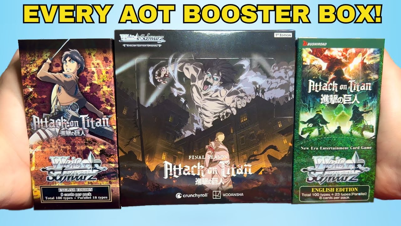 Opening EVERY Weiss Schwarz Attack On Titan Booster Box EVERY MADE!!