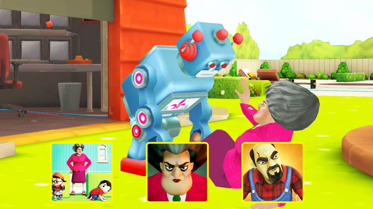 Scary teacher 3D Vs Scary Stranger 3D Vs Sneak Squad   All Robot Pranks