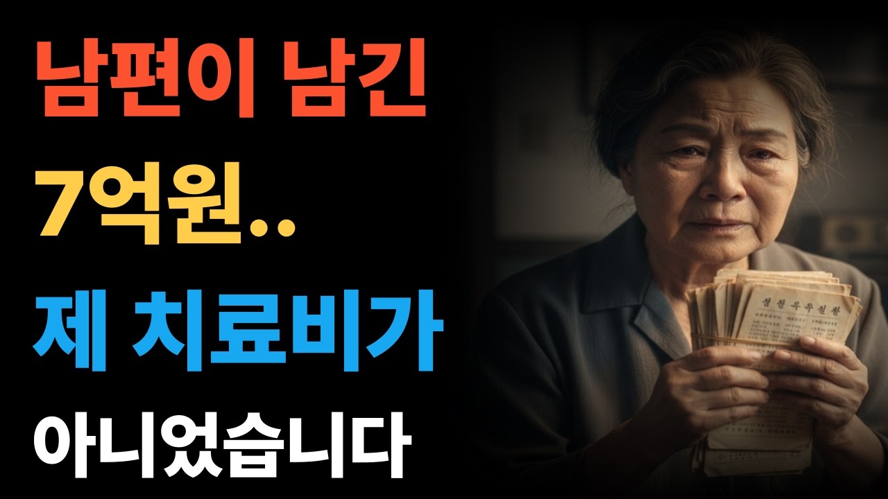 남편이 남긴 7억원은 제 치료비가 아니었습니다..