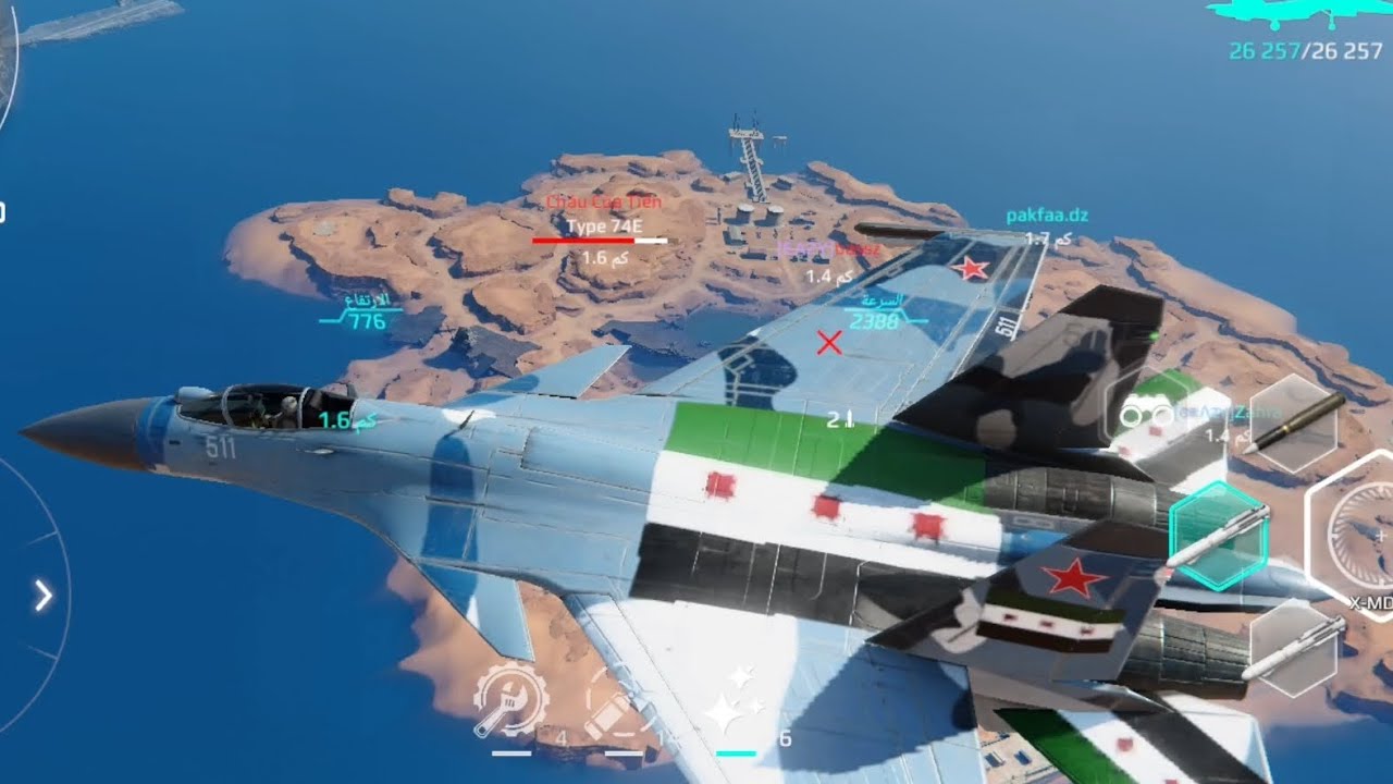 اختبار صواريخ مستوى MK3 طائرات X-MD-E Su-37 وا J-16  وا J-35 MW-Tank Battles