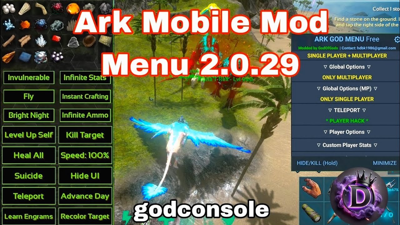 Ark Mobile 2.0.29 Mod Menu apk ||Online and OfflineModUnlimited AmberNo Password🔓
