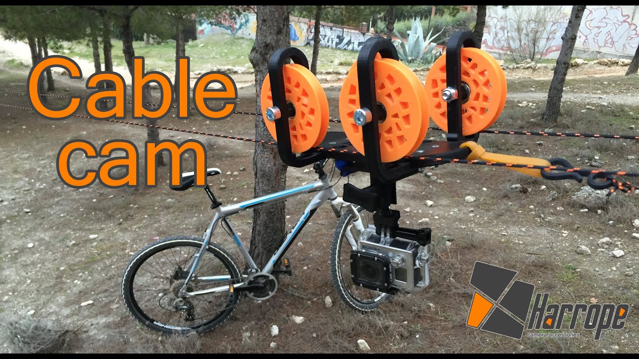 Tirolina Harrope Cable Cam for GoPro - Free design available in thingiverse.com