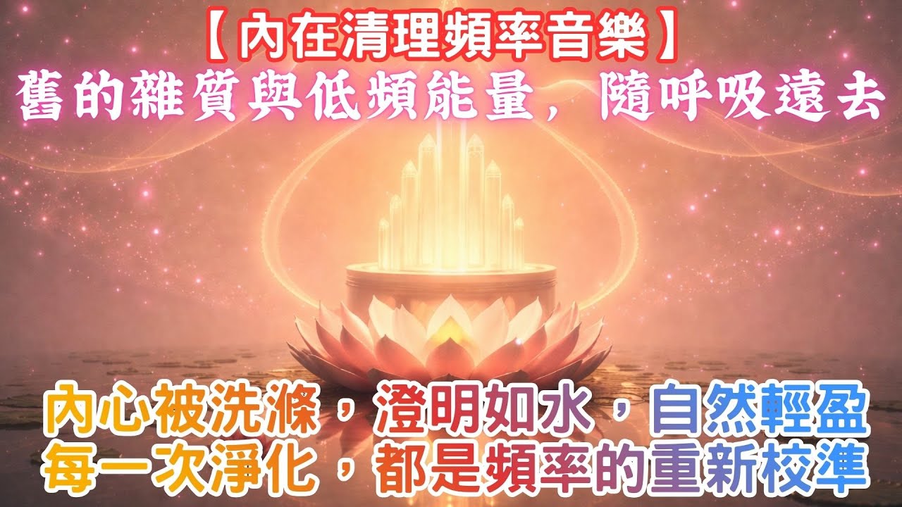 【內在清理頻率音樂】舊的雜質與低頻能量，隨呼吸遠去｜內心被洗滌，澄明如水，自然輕盈｜每一次淨化，都是頻率的重新校準