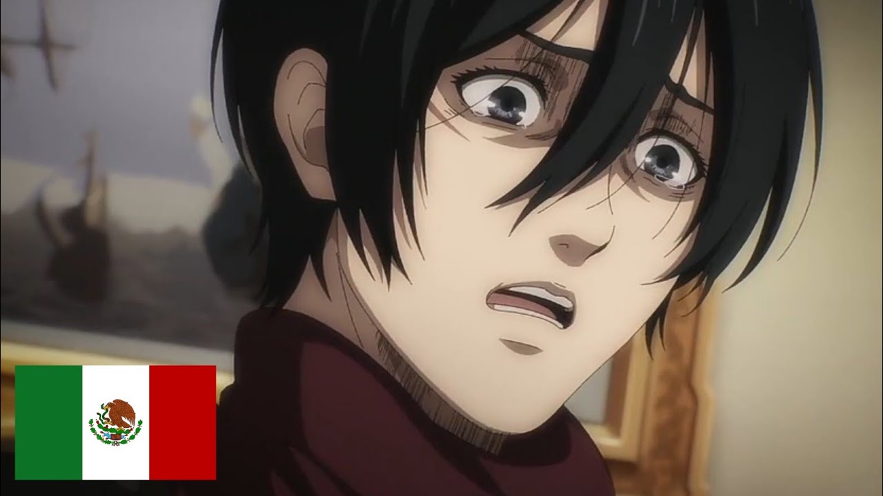 Eren le dice a Mikasa qu&eacute; siempre la odiado, en espa&ntilde;ol latino, Shingeki no kyojin temporada final.