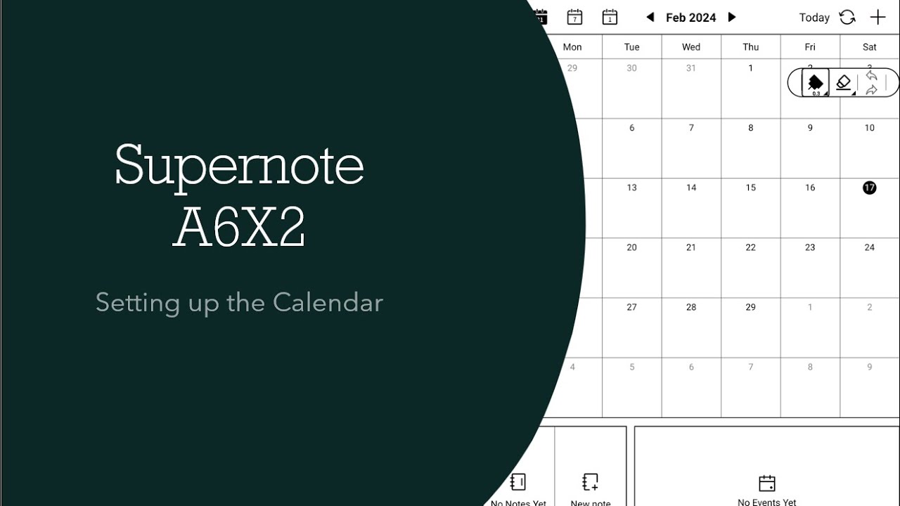 Supernote A6X2: Настройка календаря
