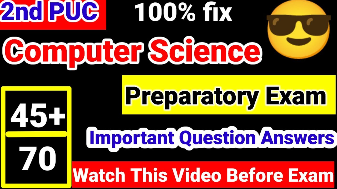 2nd PUC Computer Science Important Questions For Preparatory Exam 2026 with answers