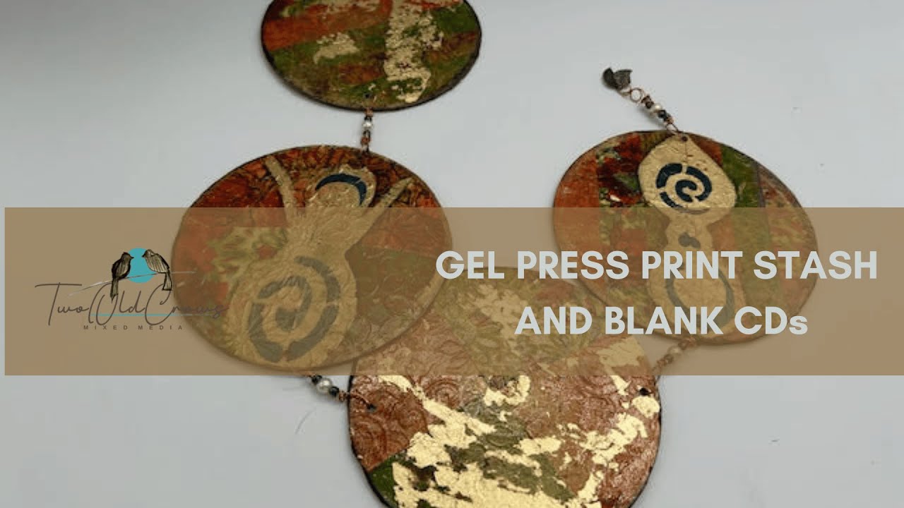 Using Gel Press Print Stash & Stencils to transform blank CDs | DIY Hanging Decor