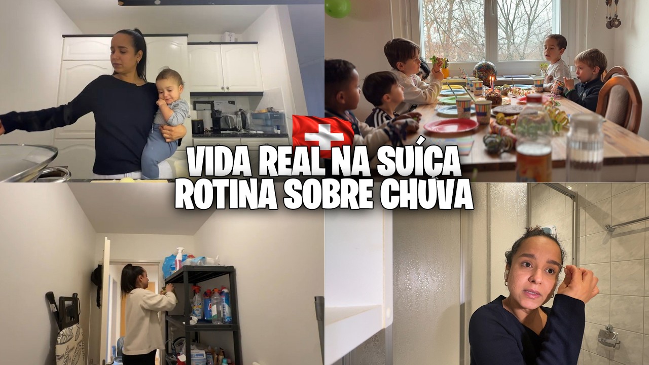 MÃE NA SUÍÇA: A realidade que ninguém vê! 🇨🇭 Chuva e organização