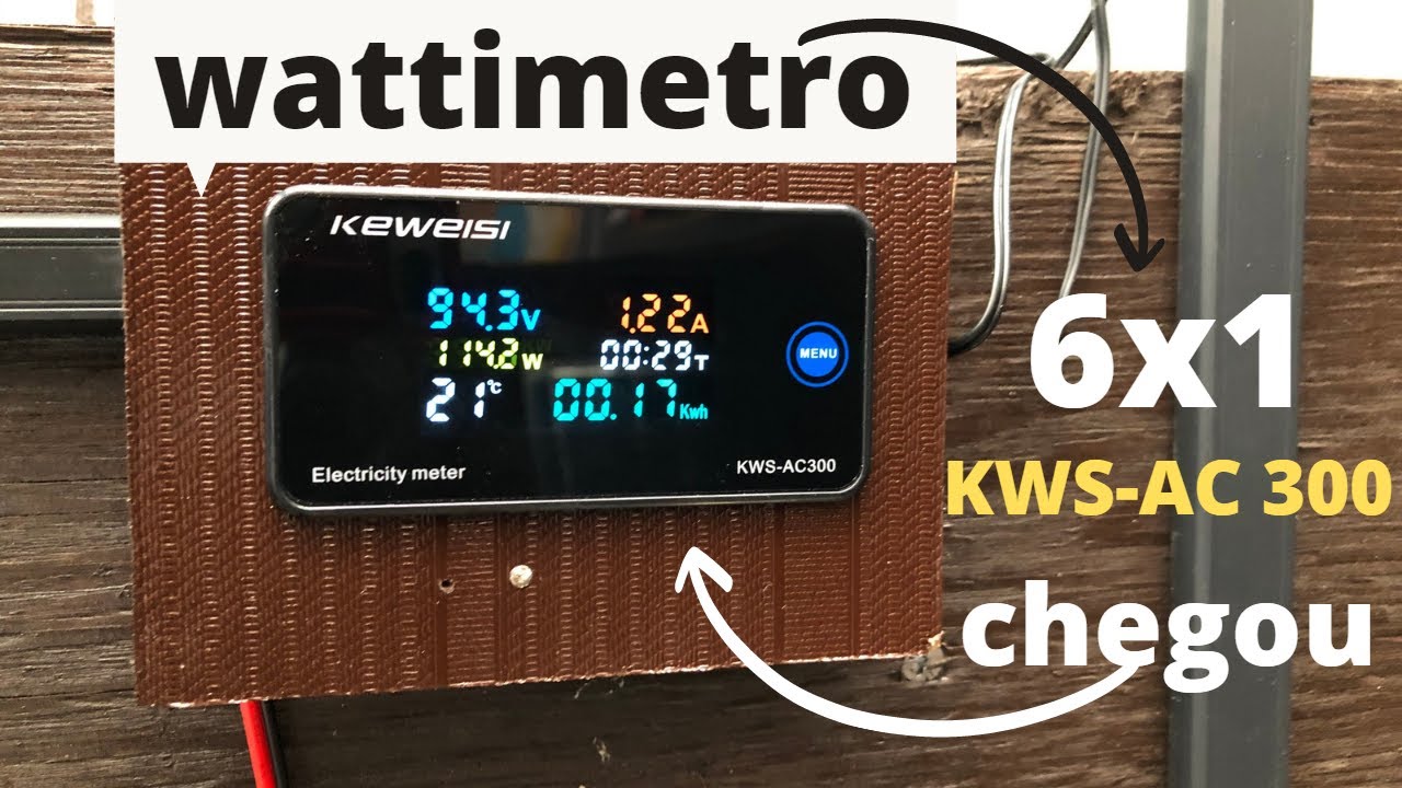 Wattimetro Voltimetro  Amperimetro KWS-AC 300-100a como instalar na energia solar