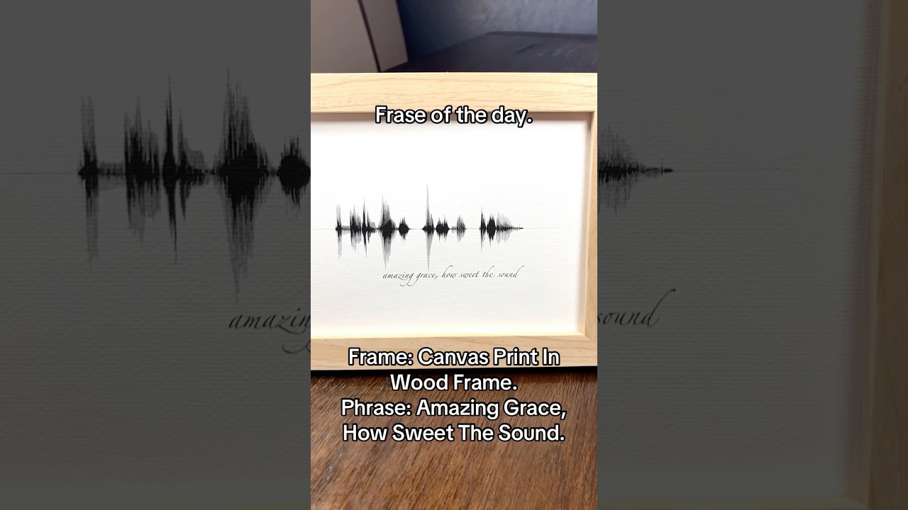 5x7 Amazing Grace Soundwave Canvas in Wooden Frame 