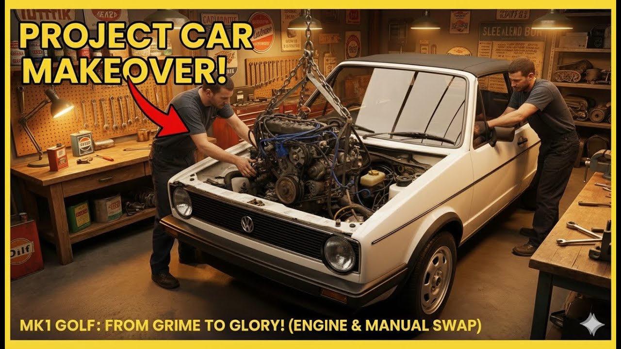 Restoring a 40ish Year Old Engine Bay! MK1 Golf Engine Pull