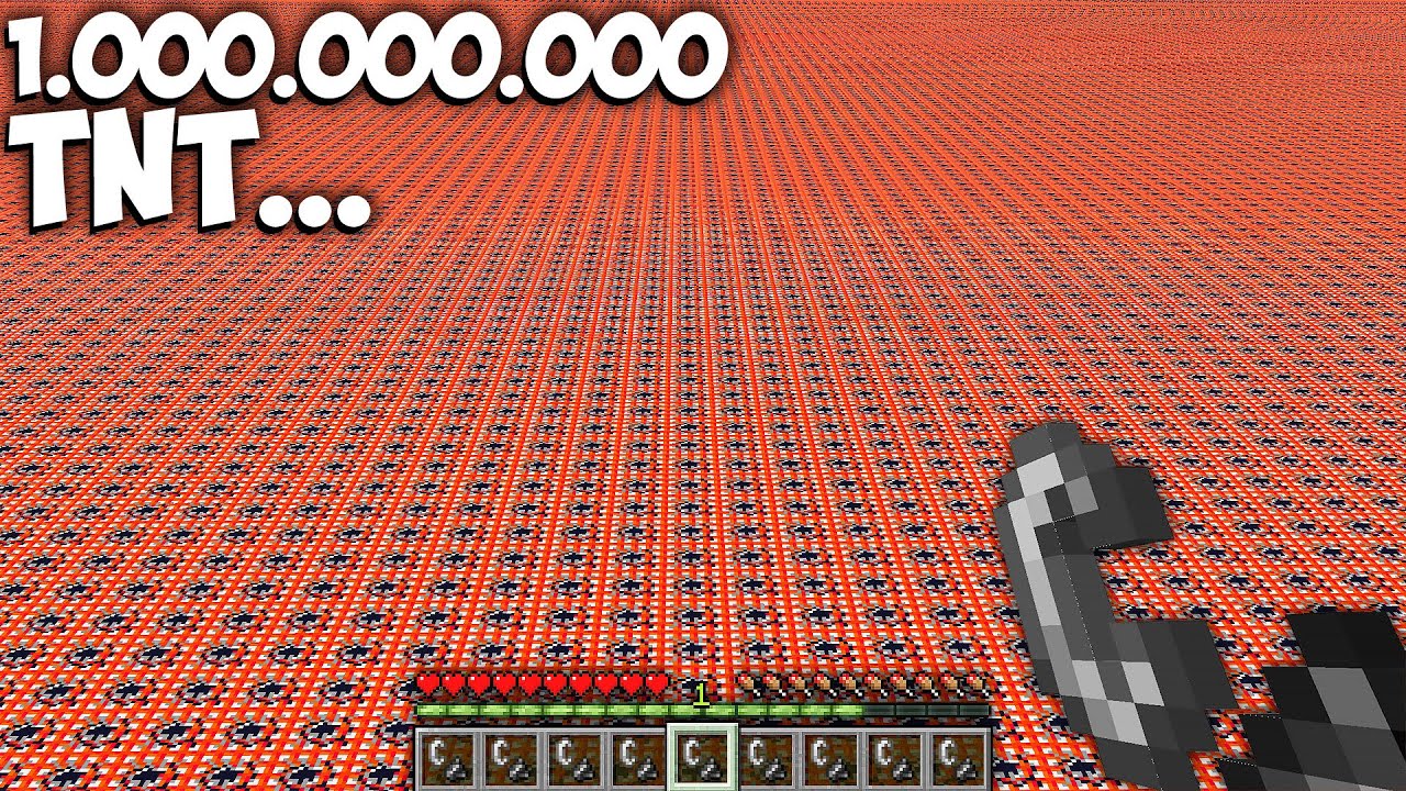 What if Activate a MILLION BLOCKS OF TNT in Minecraft ??? TNT Endless World !!!
