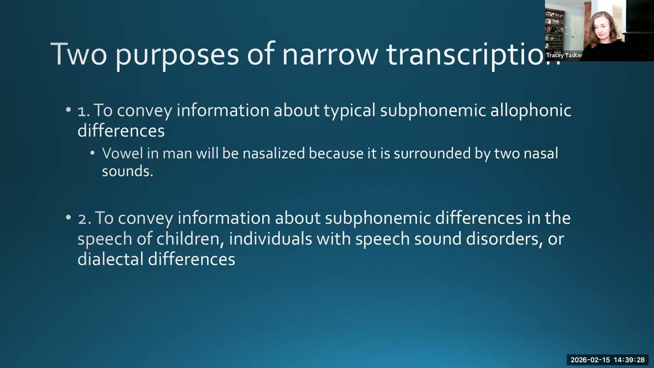 SLP 391 Diacritics/Narrow Transcription