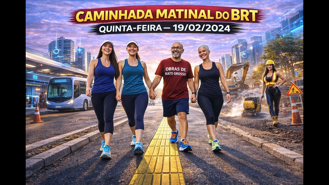 CUIABÁ MT CAMINHADA NO BRT DA AVENIDA DO CPA, OBRA AINDA EM ANDAMENTO