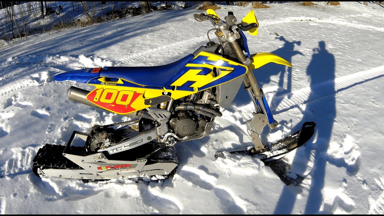Converting a Husqvarna TC450 to a Snow Bike