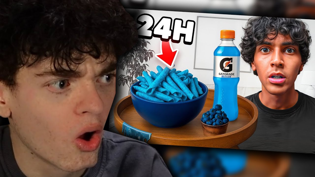 24H nur BLAUES Essen essen 🫐😨