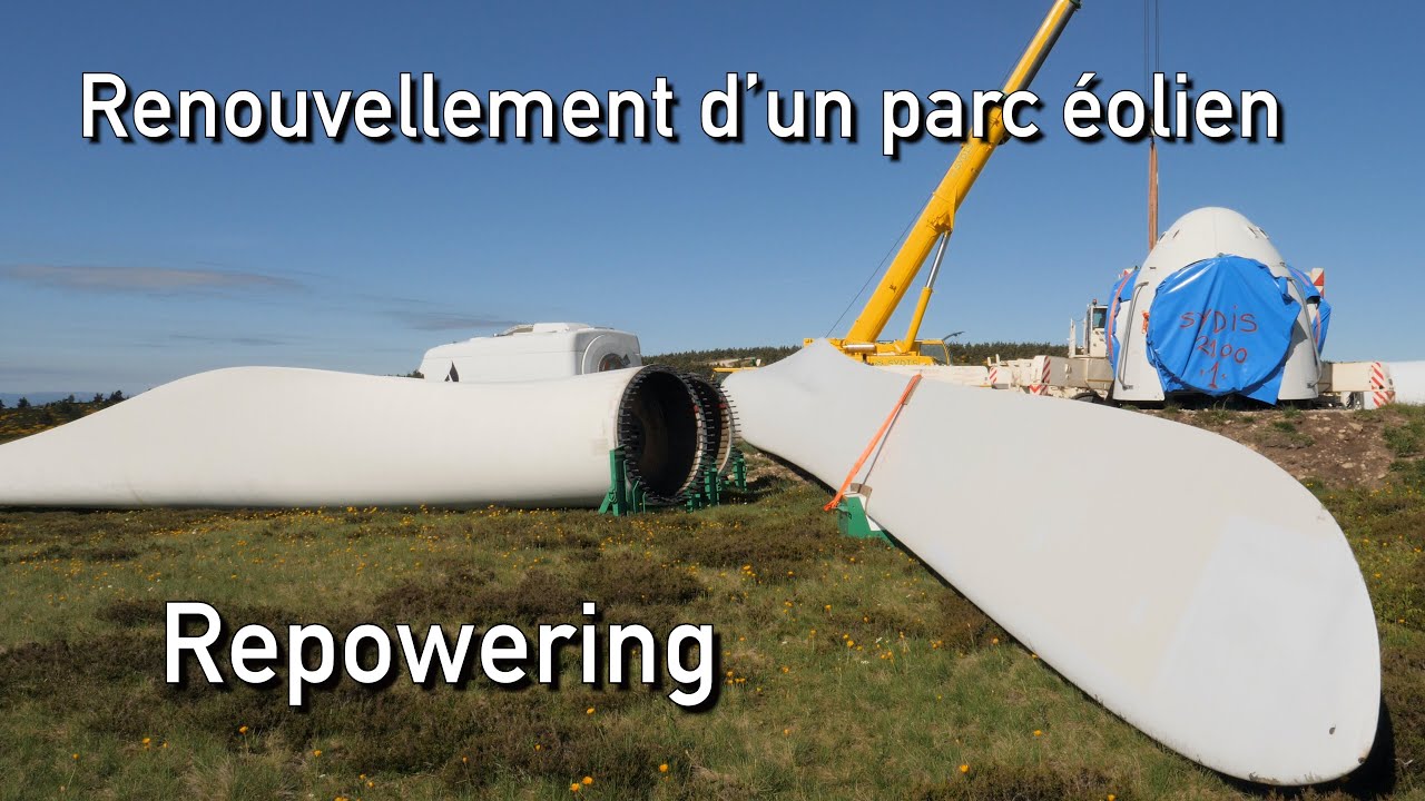 Le parc éolien de Cham Longe, un des premiers chantiers de repowering en France