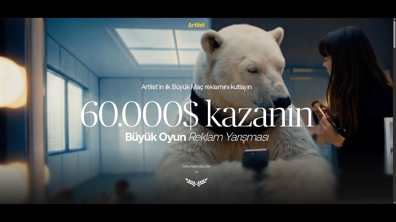 Artlist Yapay Zeka 2.618.298,00 Türk Lirası Ödüllü Yarışma