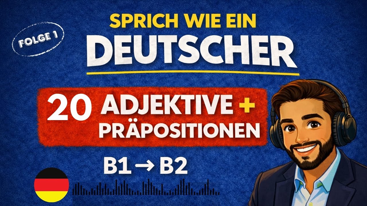 20 wichtige Adjektive mit Präpositionen / Sprich wie ein Deutscher /B1–B2 Hören und Sprechen