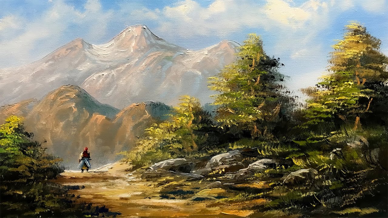Easy Landscape Painting | Step By Step Painting Tutorial | How to Paint Landscape| Scenery Landscape