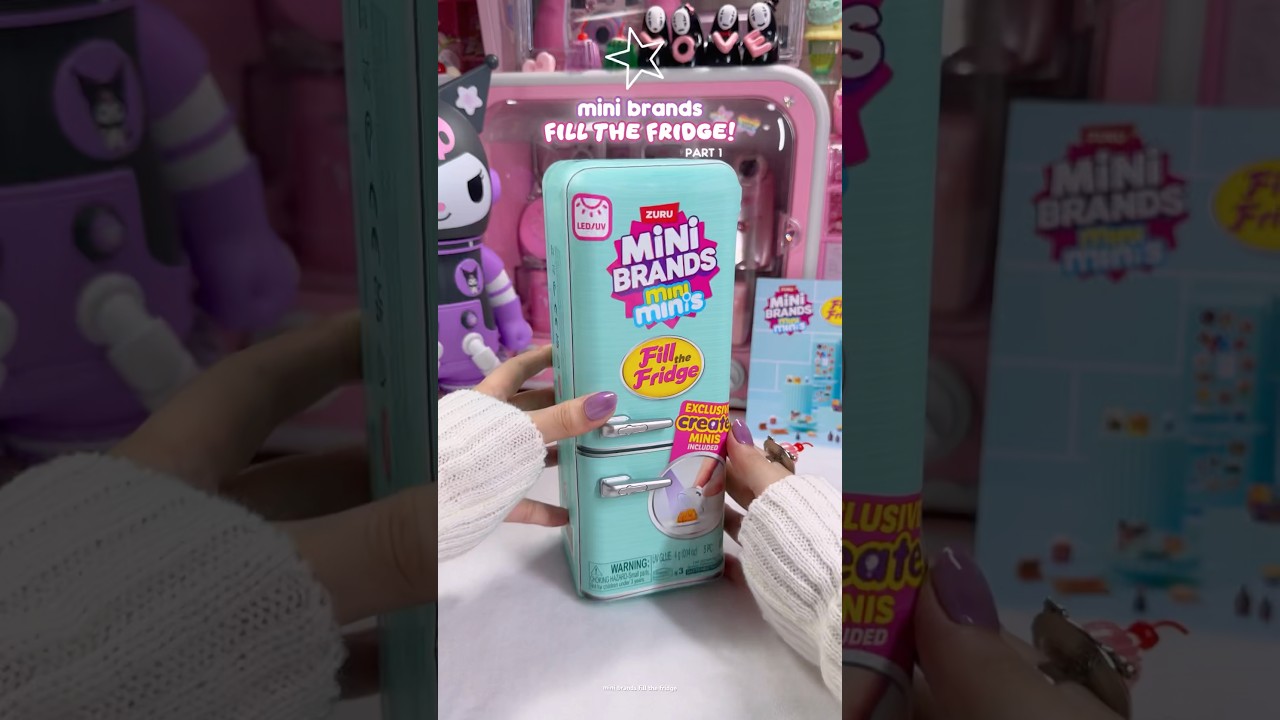 ⭐️ cutest mini FRIDGE ever!! 😋🤏 *GlFTED by #minibrands 🫶🏻  #fillthefridge #miniature #minifood