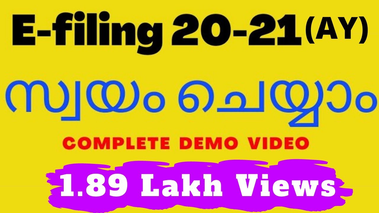Income tax e-filing 2020-21, Live Demo, Malayalam, Incometaxefiling, ITR1, Incometax, Return filing,
