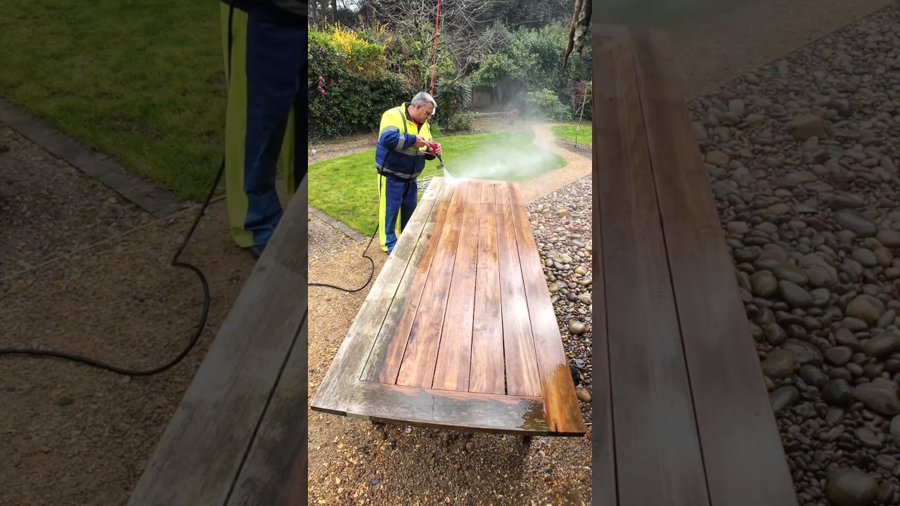 Shocking Results: Garden Table Pressure Washing Transformation #pressurewashing