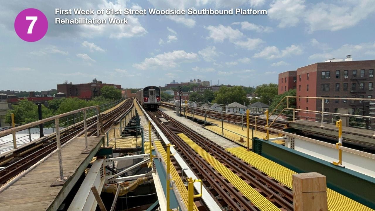 First Week of Southbound Closure at 61st Street Woodside, Flushing Line Improvement Project