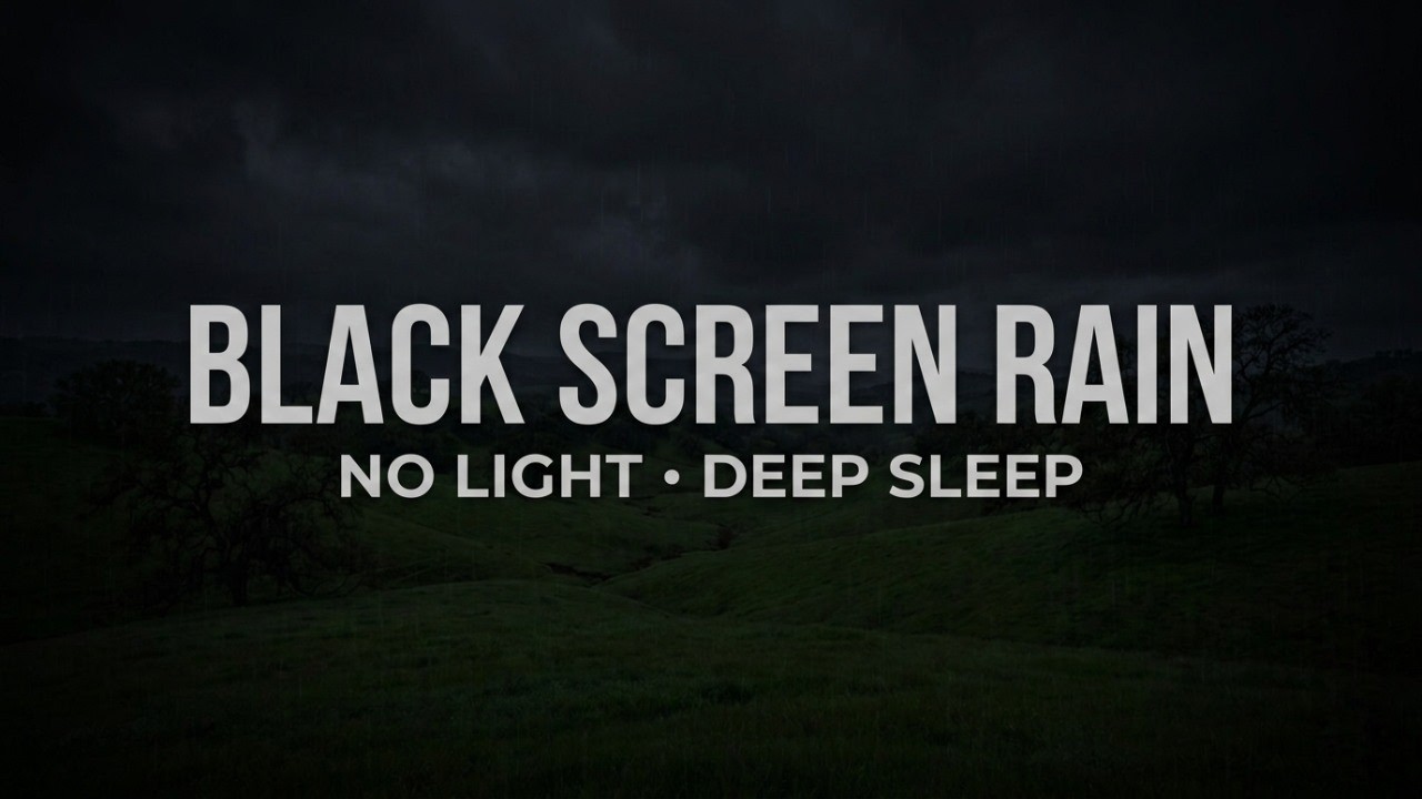 Rain & Distant Thunder 🌧️⚫ Black Screen for Deep Sleep (No Light)
