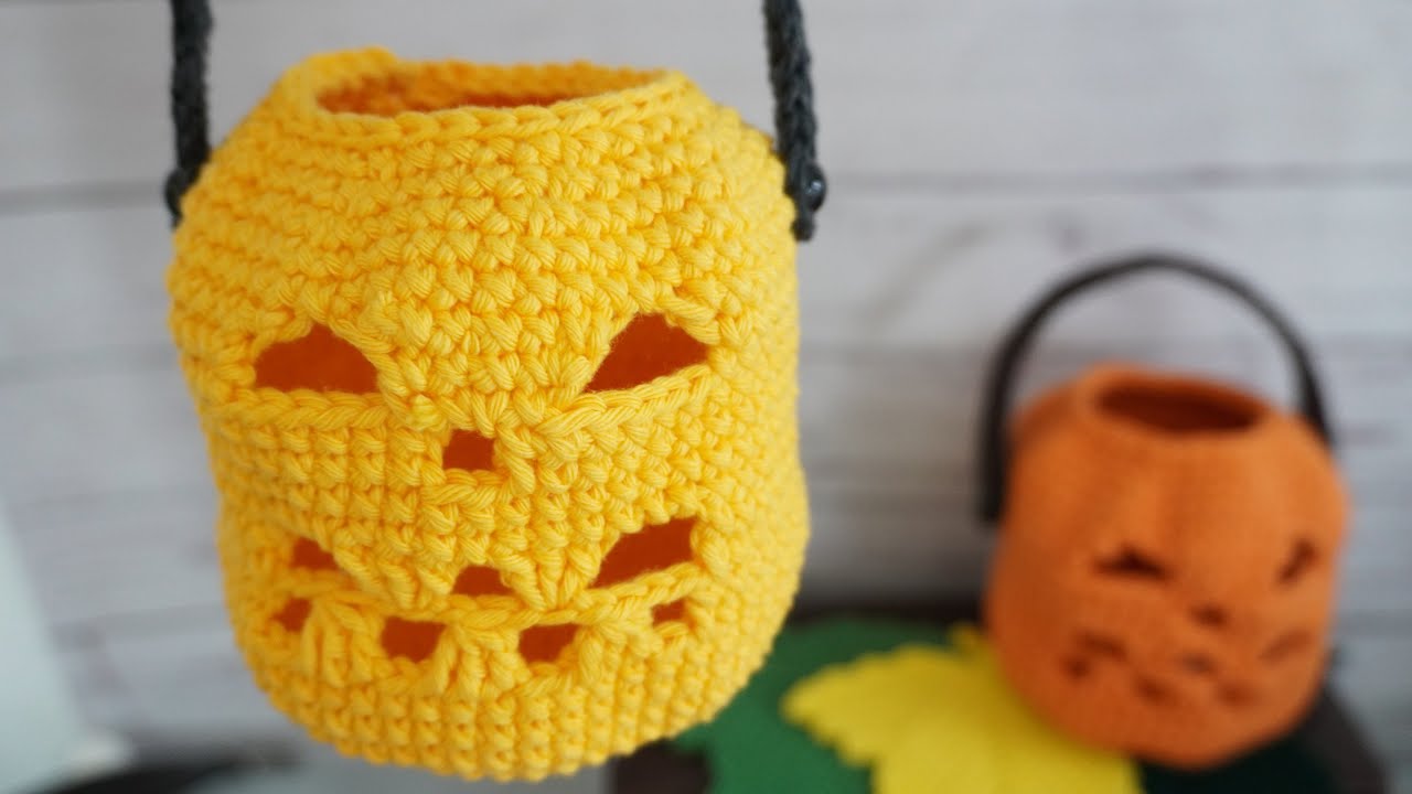 CALABAZA PORTA VELAS TEJIDA EN CROCHET🎃🎃🎃🎃