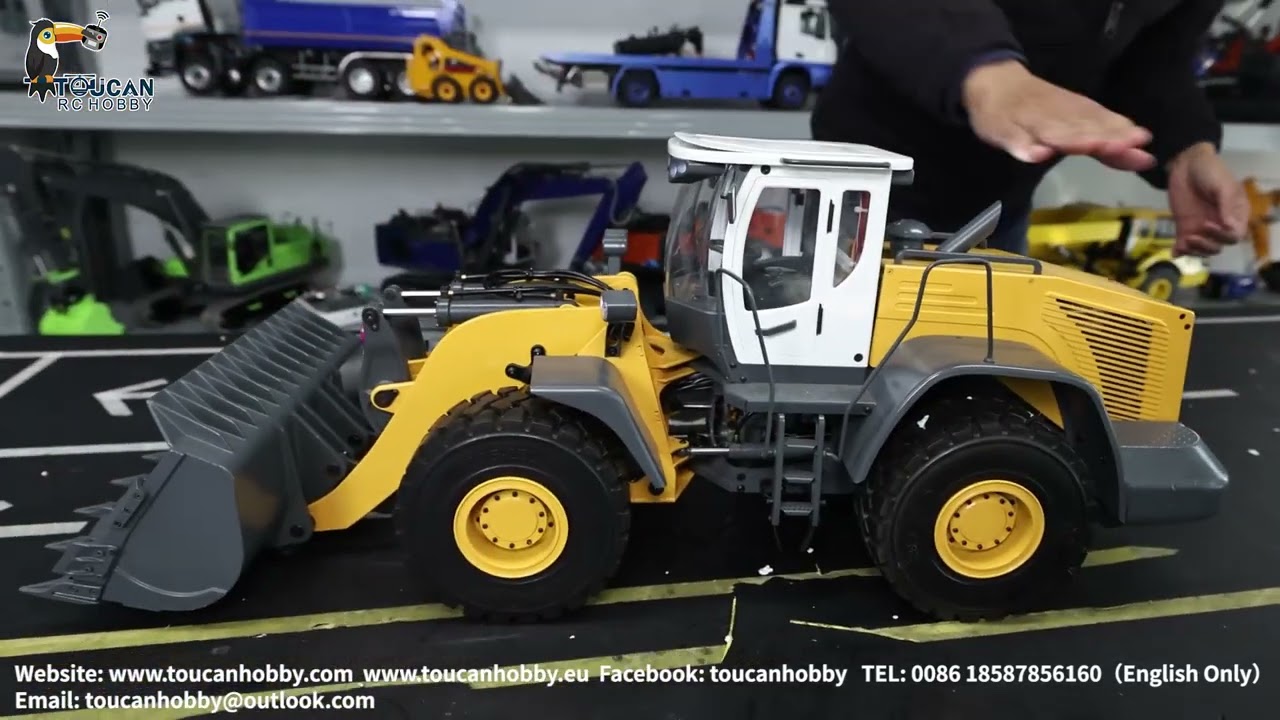 JDM-88 870K Металлический радиоуправляемый гидравлический погрузчик масштаба 1/14, радиоуправлени...