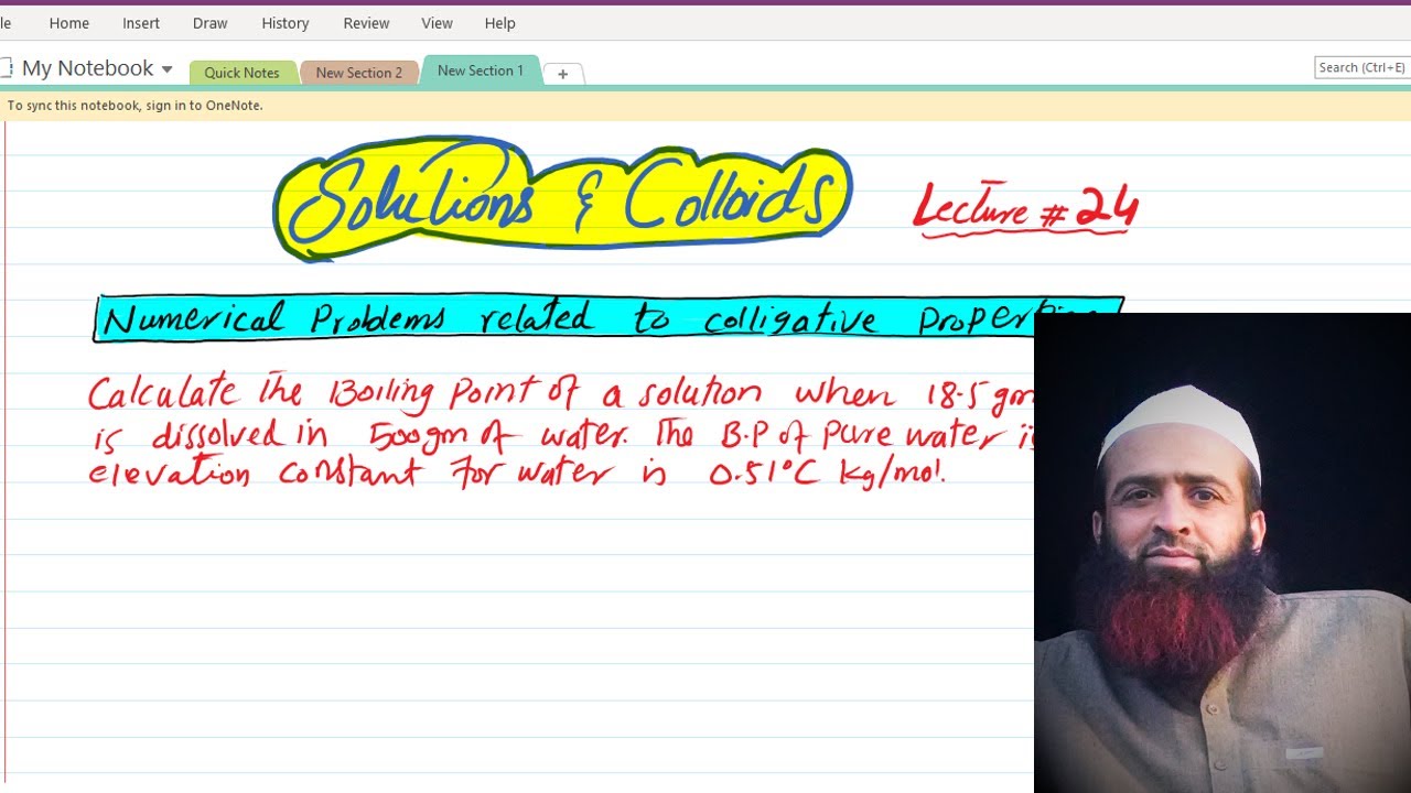 Numerical related to colligative properties of solutions, Solutions, Lecture # 24, hindi/urdu