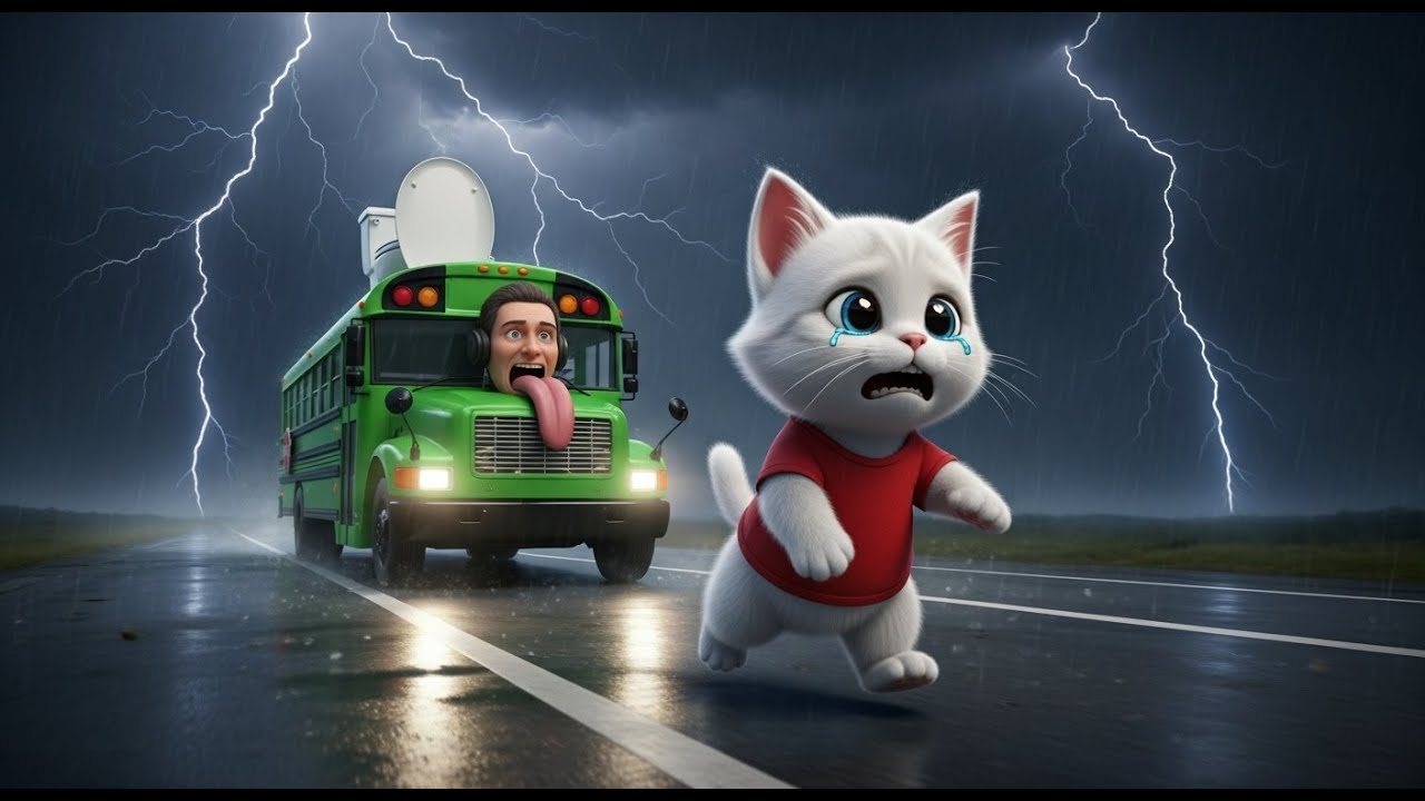 😱👁️ Kitten Accidentally Encounters a Mutated Skibidi Toilet School Bus! 🐱💥