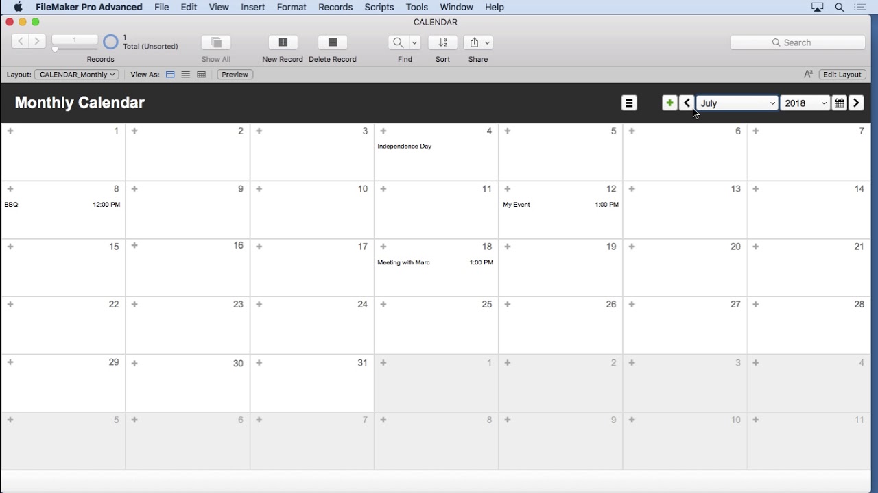 Touring the Completed Calendar Solution