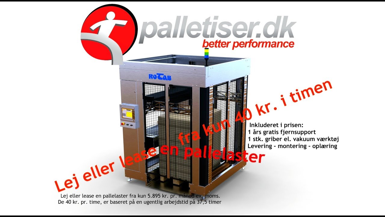 Lej eller lease en pallelaster fra kun 40 kr. i timen. Slut med h&aring;ndpalletering og tunge l&oslash;ft