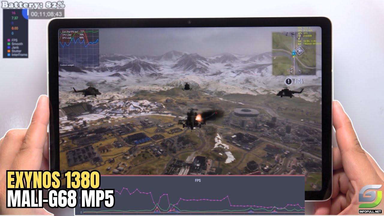 Samsung Galaxy Tab S9 FE test game Call of Duty Warzone Mobile | Exynos 1380
