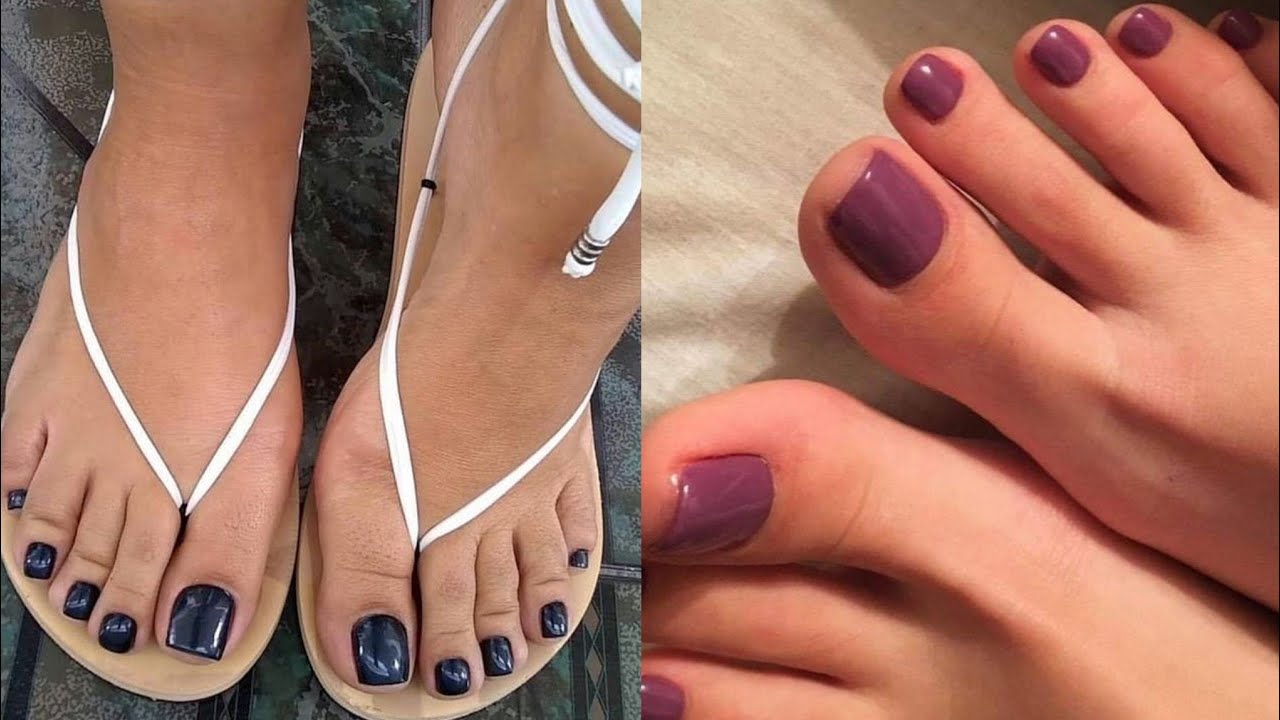 Magnificent designs of shiny solid toe nails art ideas💡// Trendy pedicure fashion for ladies of 2024