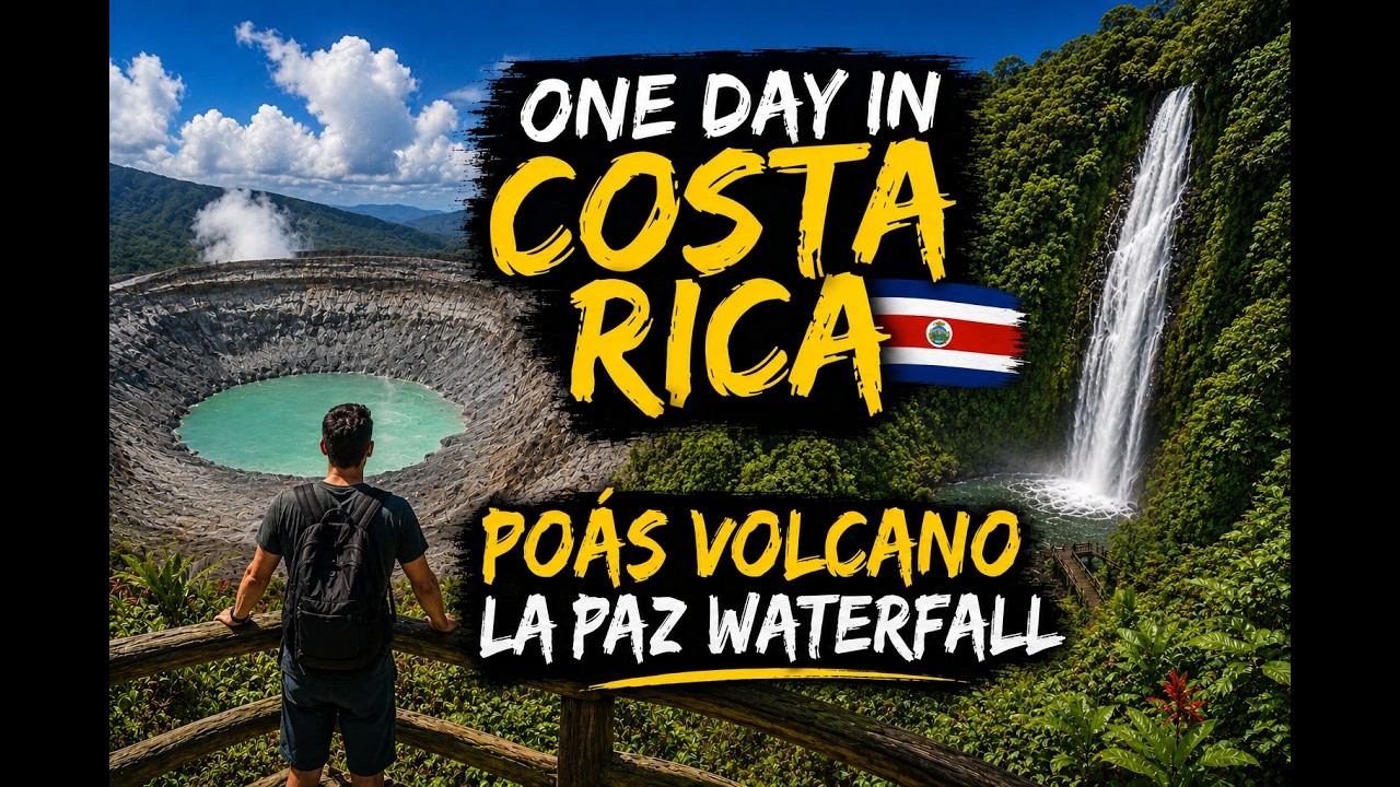 🇨🇷 🌋 One Day in Costa Rica | 4K Geyserlike Water Eruption at Poás Volcano! | La Paz Waterfall 🌿
