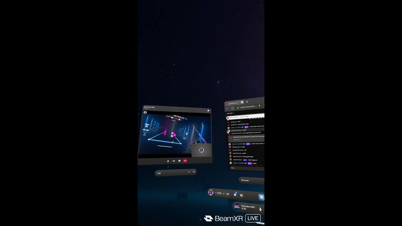 Hanging out and playing Beat saber