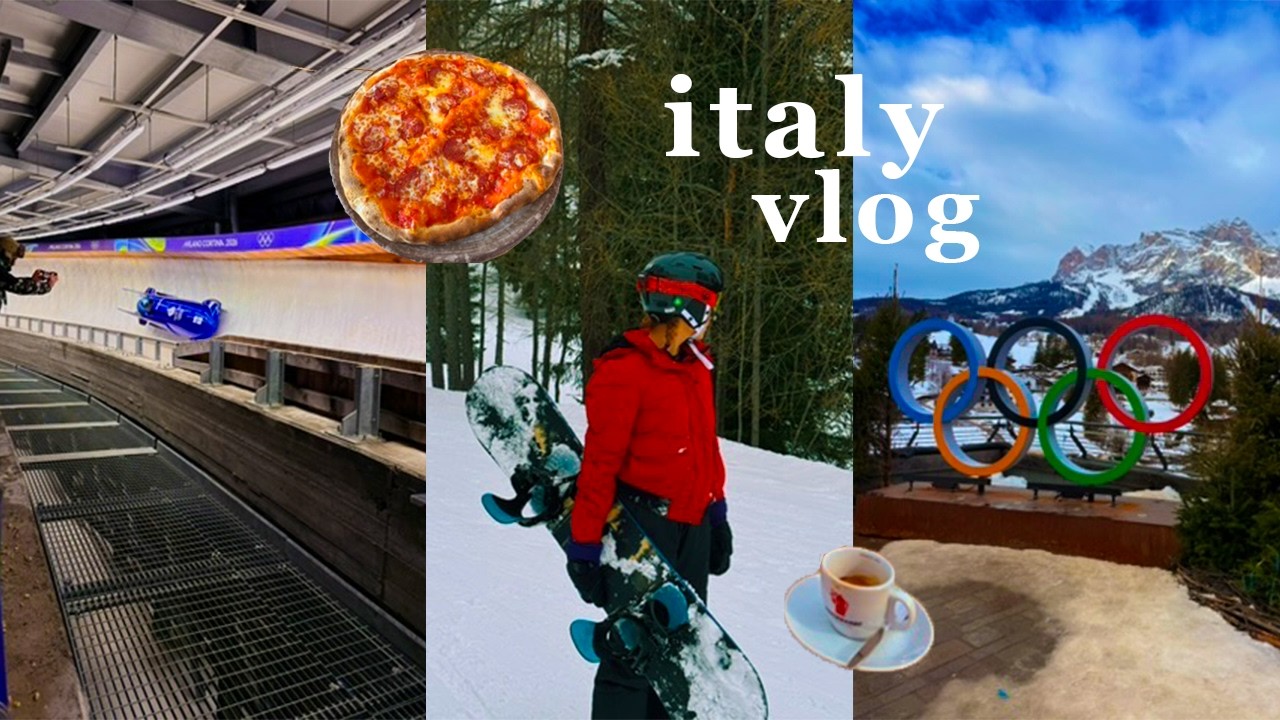 italy vlog | first time snowboarding, winter olympics, exploring the mountains