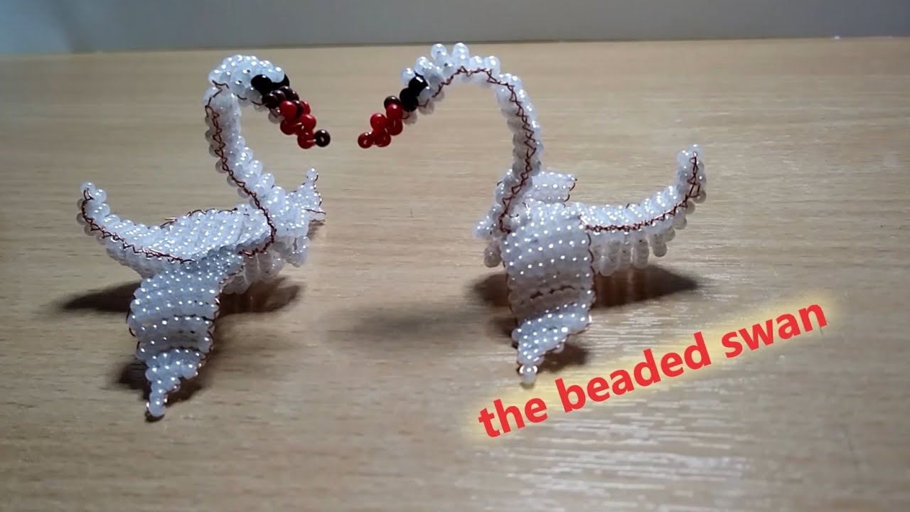how to make a beaded swan / лебедь из бисера мастер класс