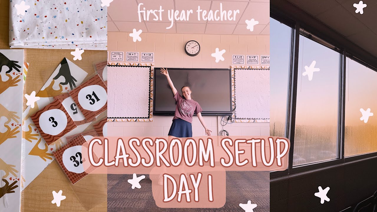 CLASSROOM SET UP DAY 1! // FIRST YEAR TEACHER