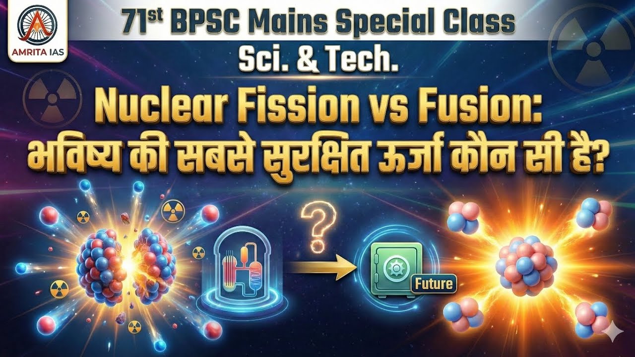 Nuclear Fission vs Fusion: भविष्य की सबसे सुरक्षित ऊर्जा कौन सी है? 71st BPSC Mains Special Class