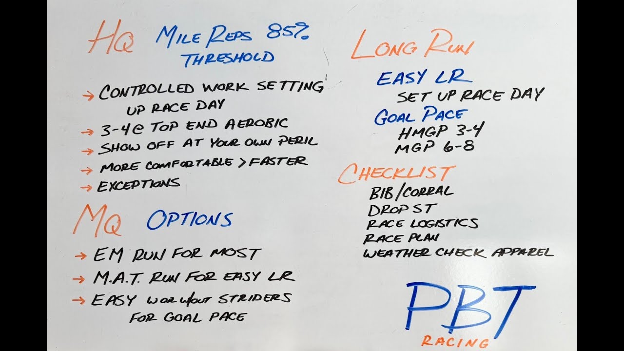 Personal Best Training Week of October 27, 2025