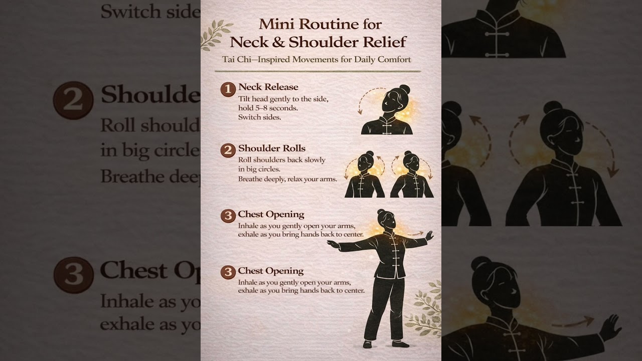 🌿Instant Relief for Stiff Shoulders: Easy Tai Chi You Can Do at Home 