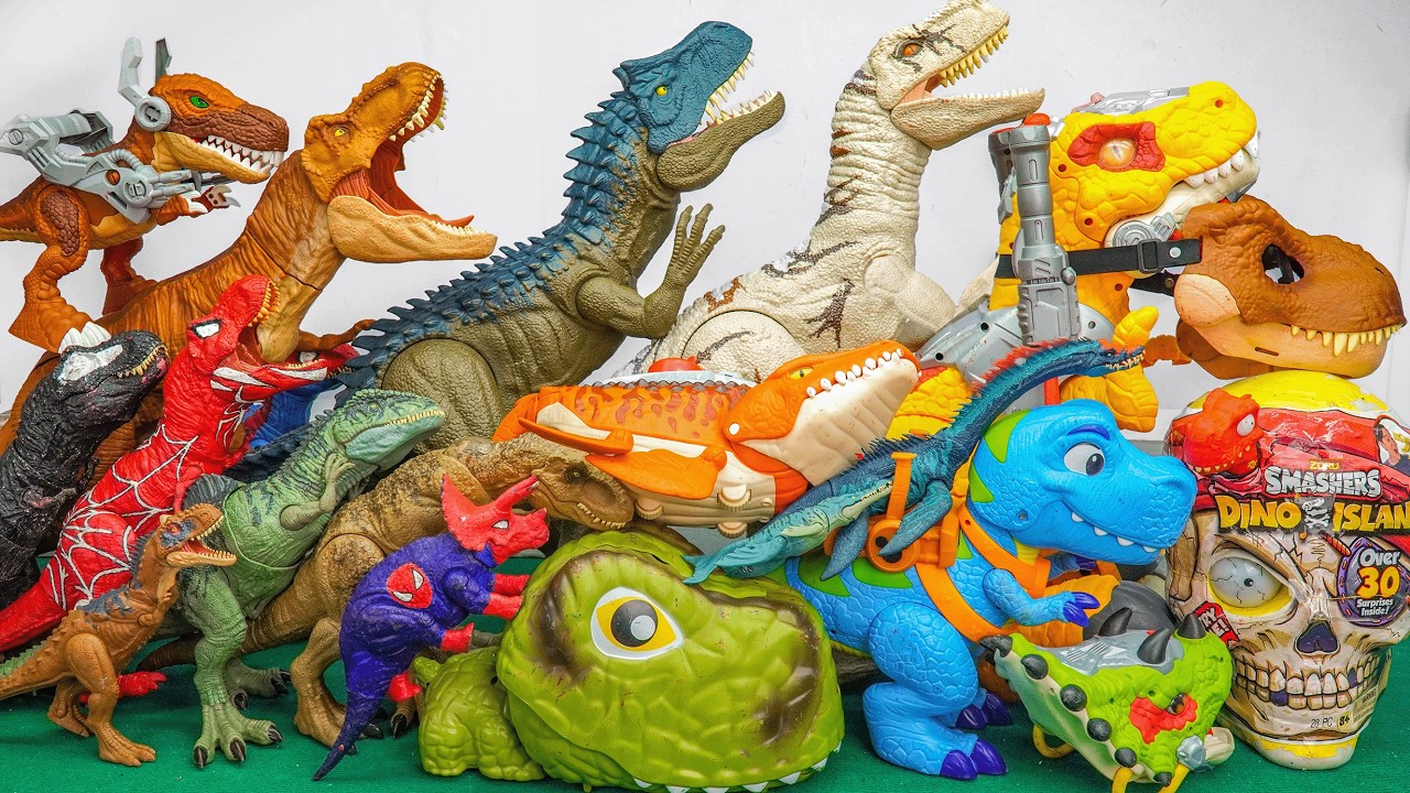 Jurassic World Unboxing Review | Indoraptor Trex Therizinosaurus Giganotosaurus Atrociraptor | ASMR